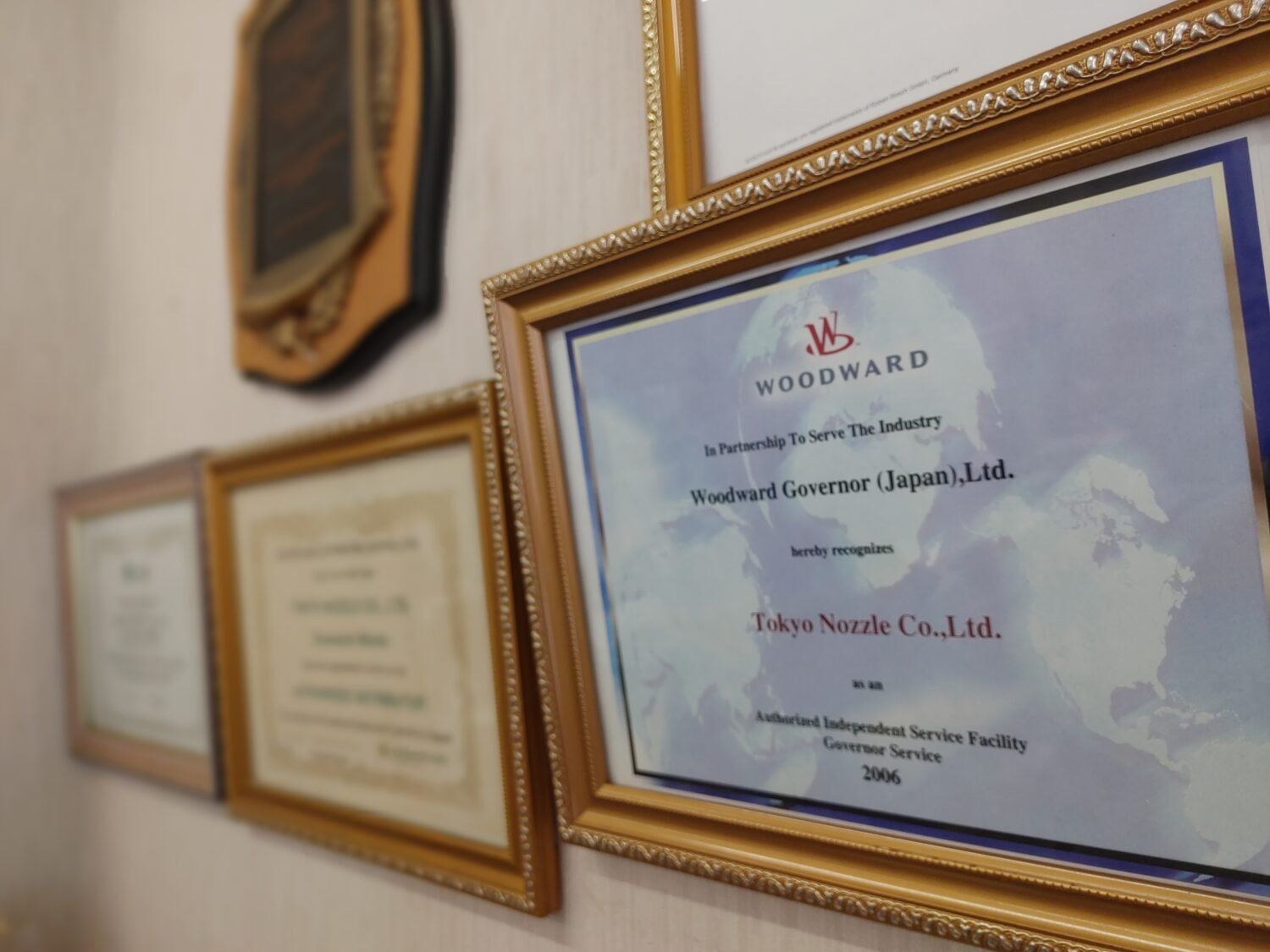 西日本唯一!ウッドワード社製ガバナ（調速機）の整備認定証